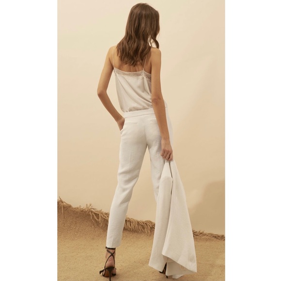 NEW BA&SH BEIGE CROPPED SLIM LEG PANTS - Picture 6 of 9